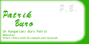 patrik buro business card